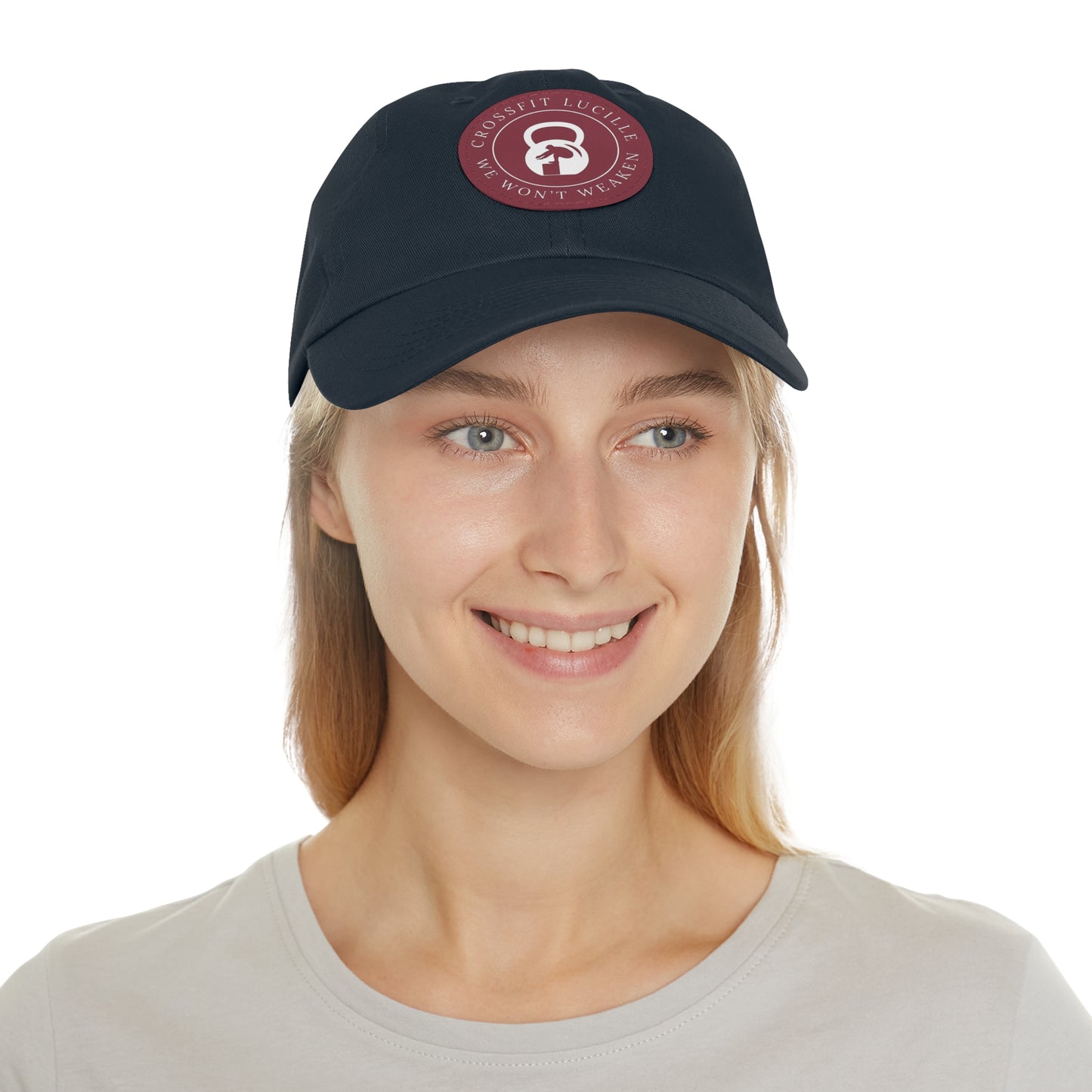Motivational CrossFit Dad Hat with Leather Patch - We Won't Weaken