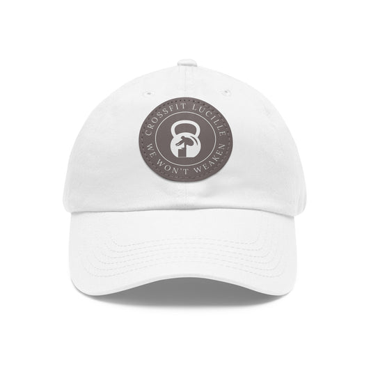 Motivational CrossFit Dad Hat with Leather Patch - We Won't Weaken