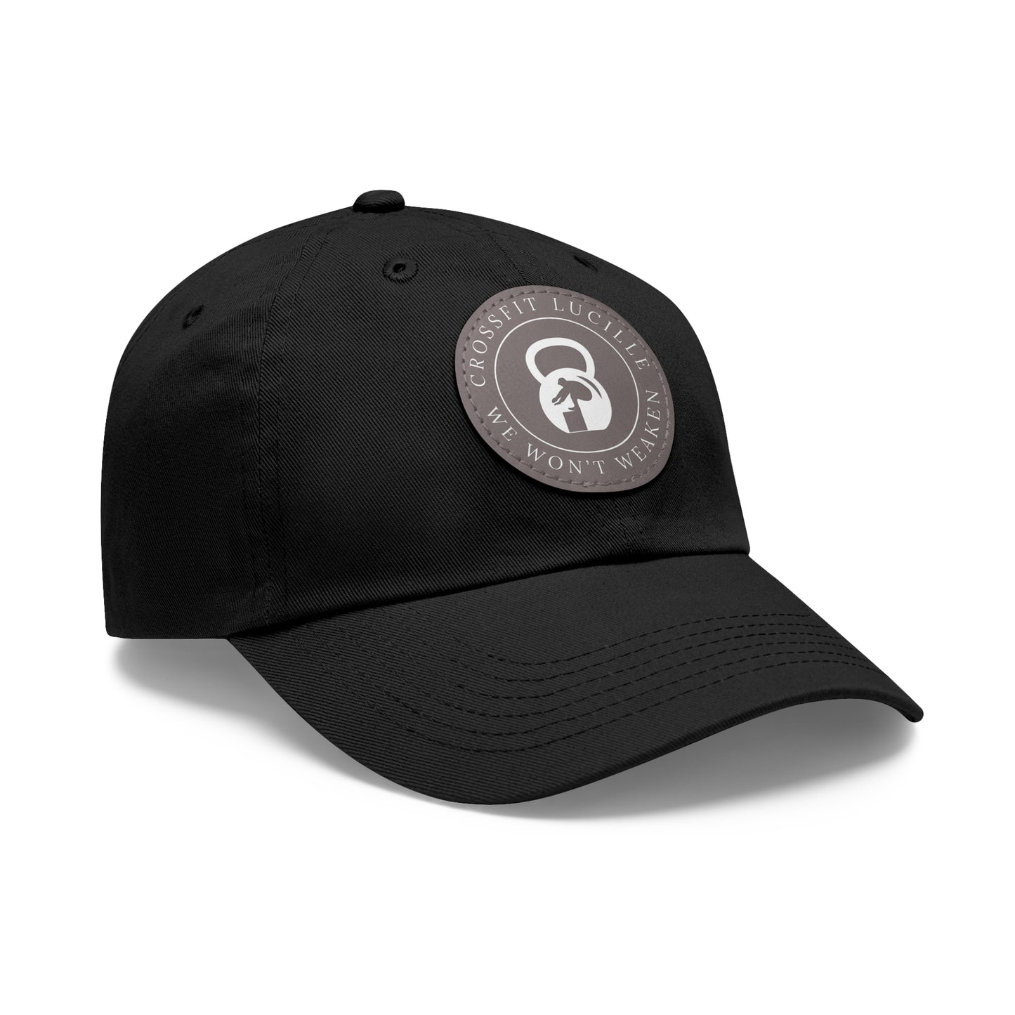 Motivational CrossFit Dad Hat with Leather Patch - We Won't Weaken