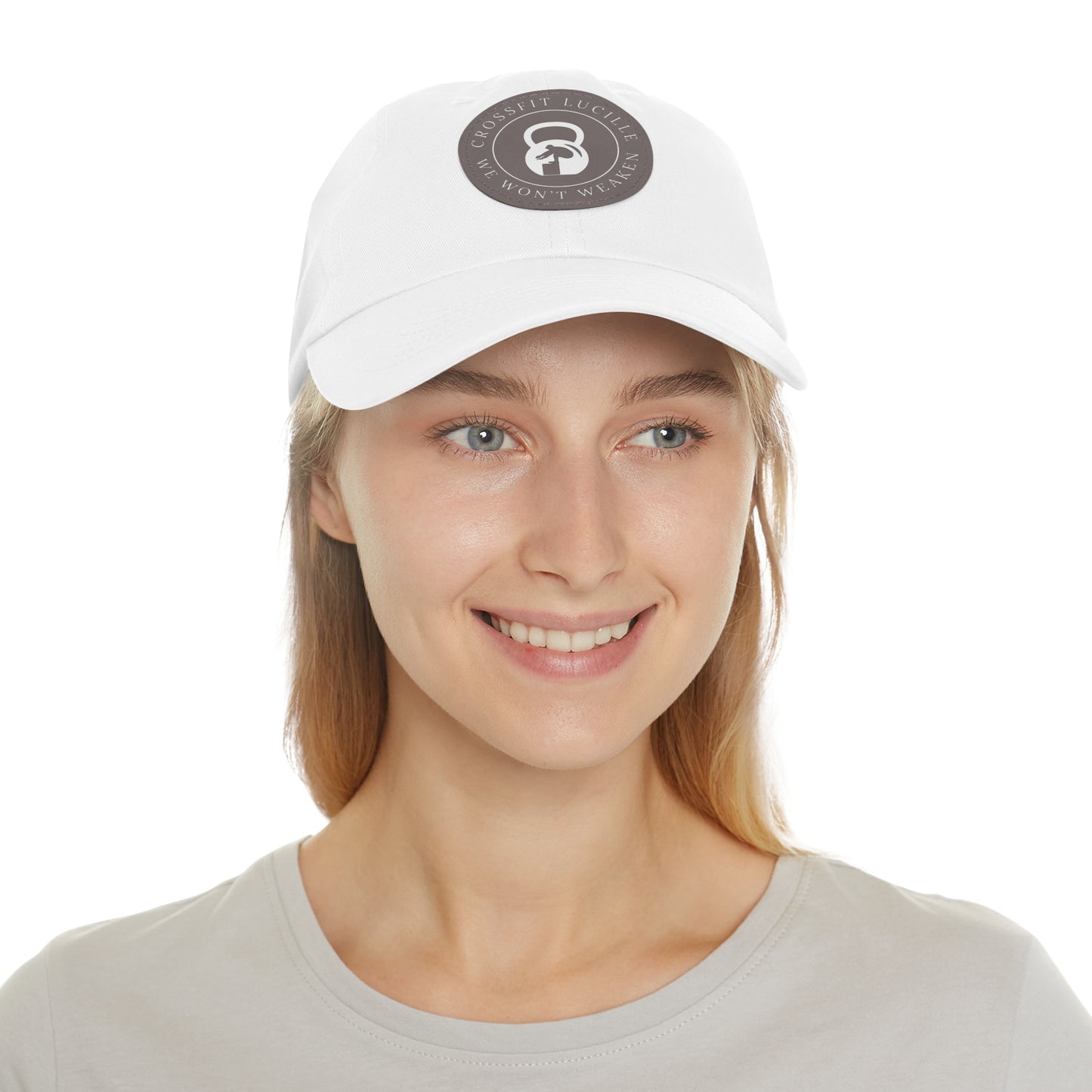 Motivational CrossFit Dad Hat with Leather Patch - We Won't Weaken