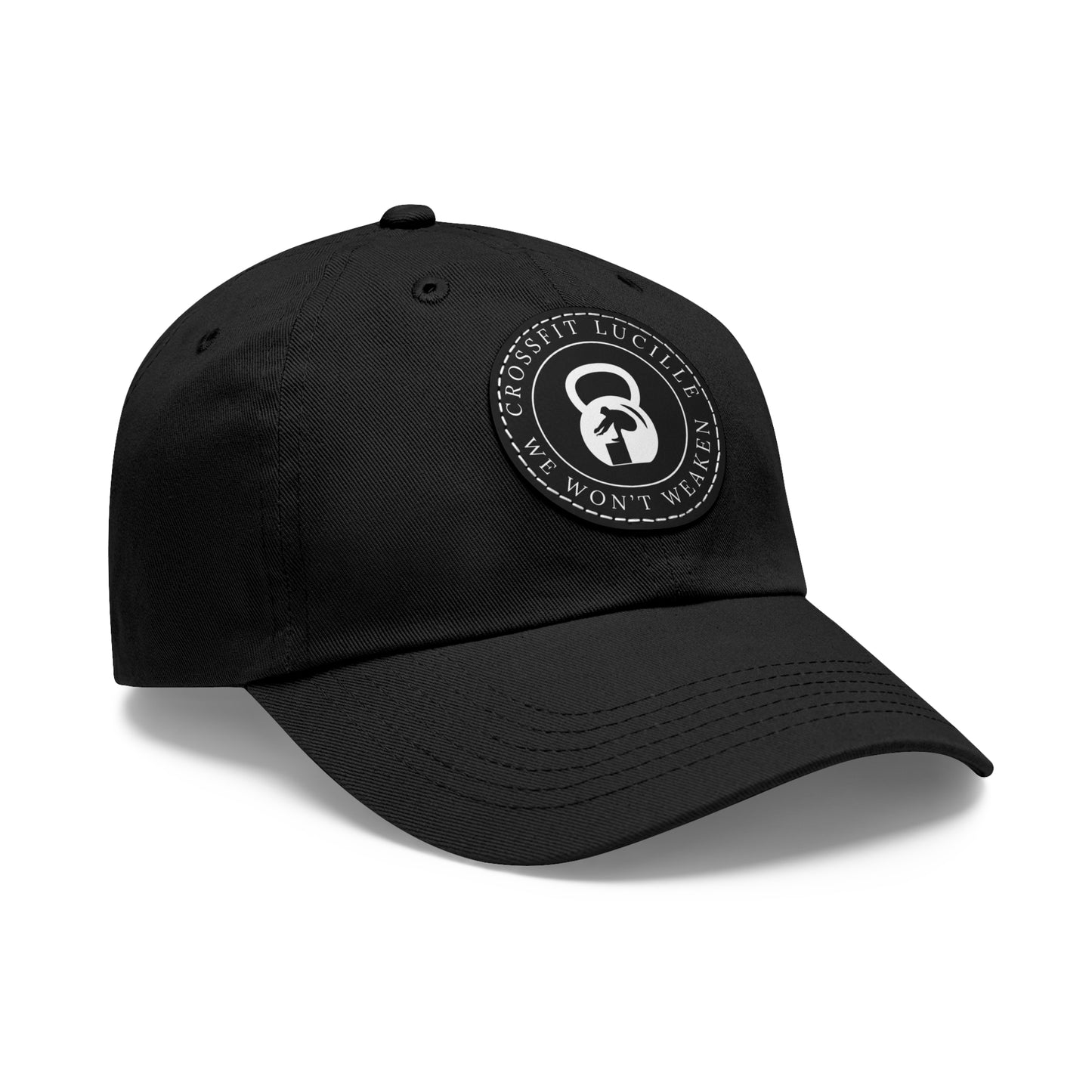 Motivational CrossFit Dad Hat with Leather Patch - We Won't Weaken