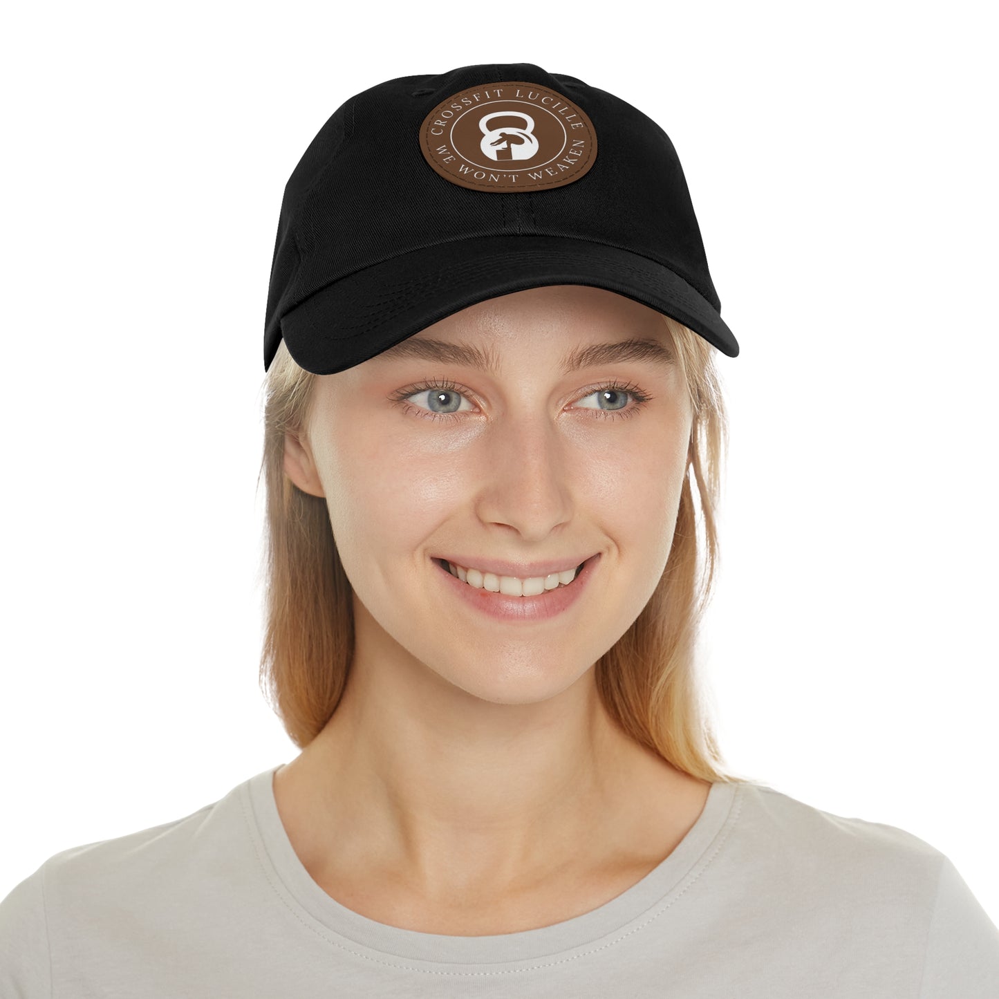 Motivational CrossFit Dad Hat with Leather Patch - We Won't Weaken