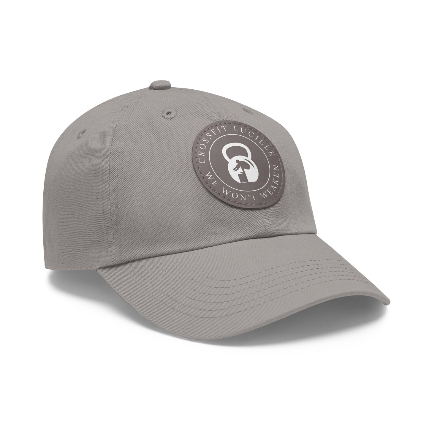 Motivational CrossFit Dad Hat with Leather Patch - We Won't Weaken