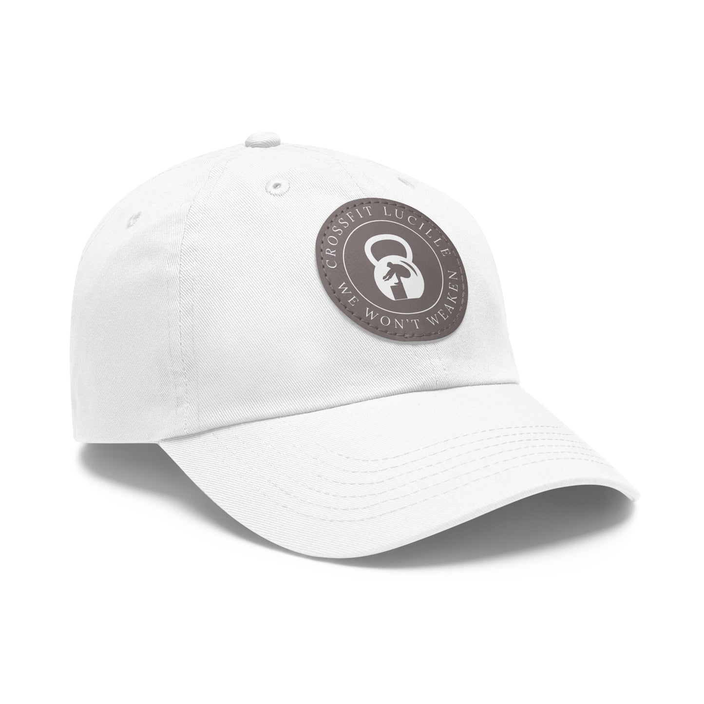 Motivational CrossFit Dad Hat with Leather Patch - We Won't Weaken