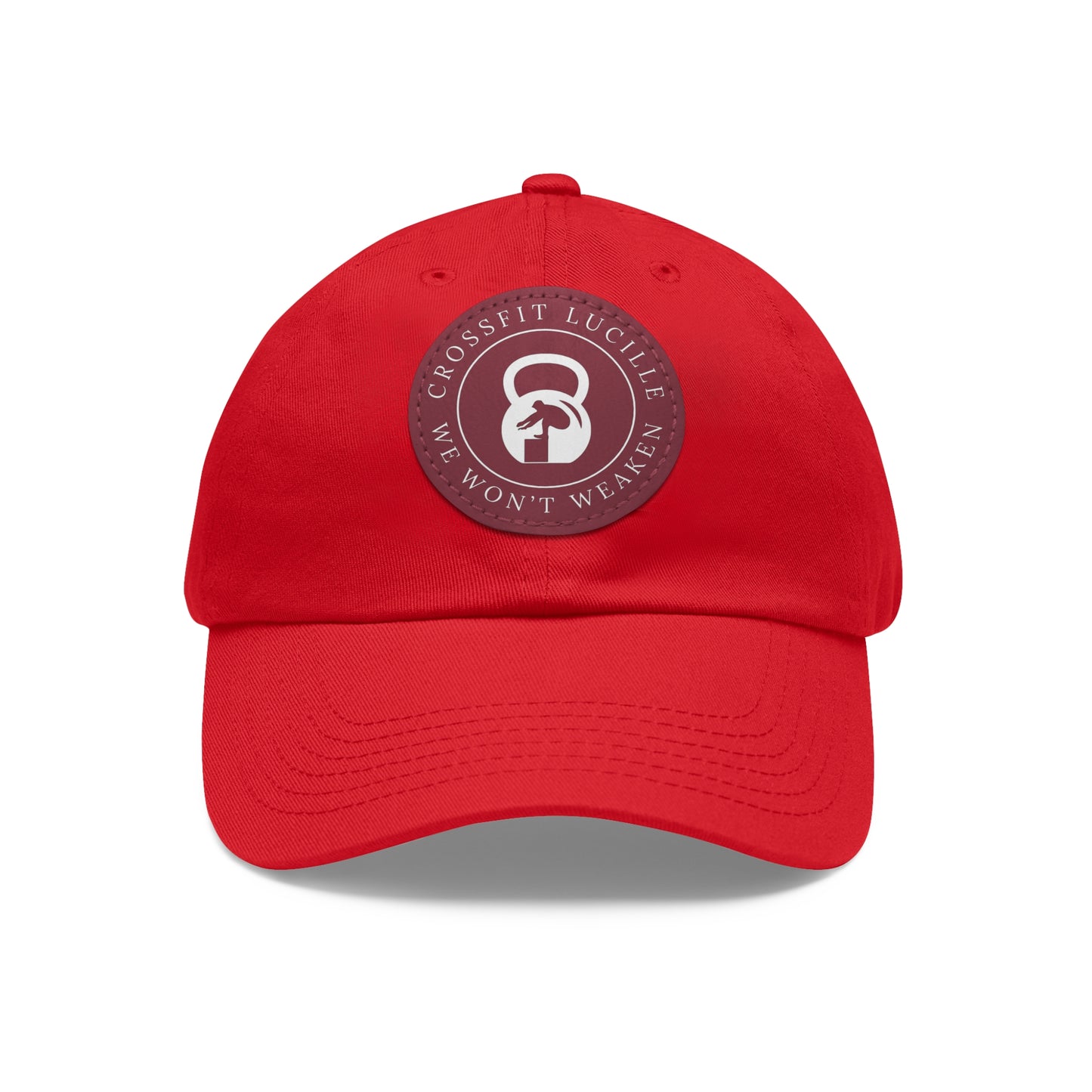 Motivational CrossFit Dad Hat with Leather Patch - We Won't Weaken