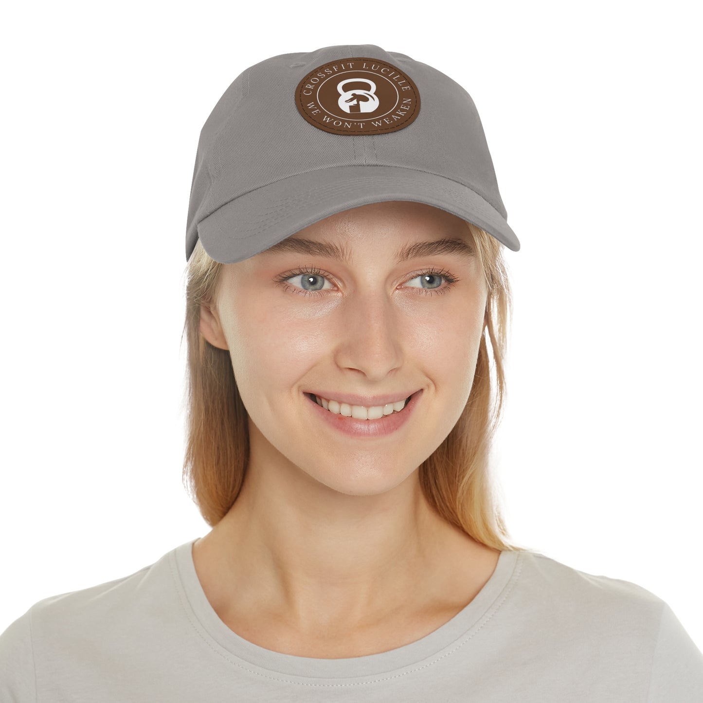 Motivational CrossFit Dad Hat with Leather Patch - We Won't Weaken