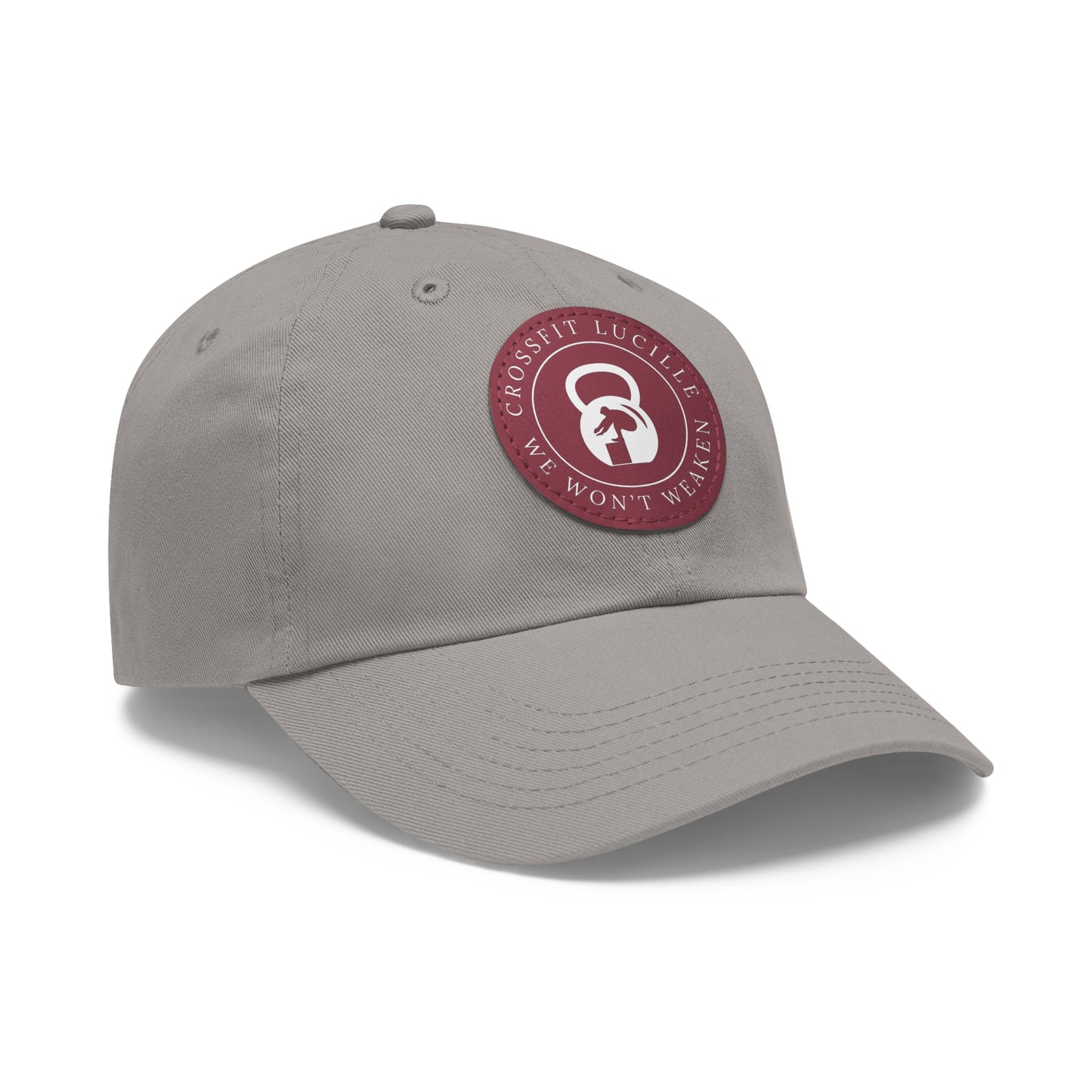 Motivational CrossFit Dad Hat with Leather Patch - We Won't Weaken
