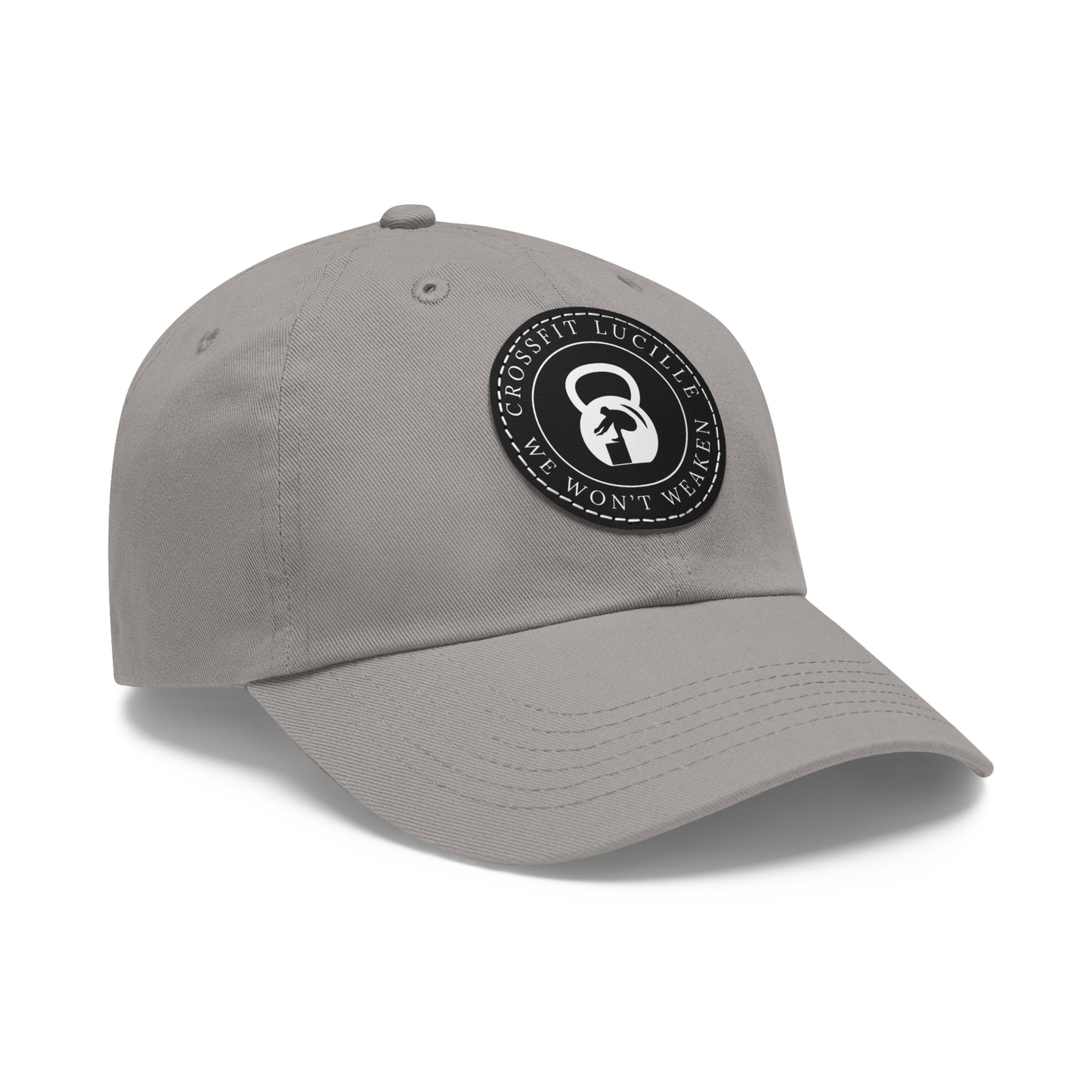Motivational CrossFit Dad Hat with Leather Patch - We Won't Weaken