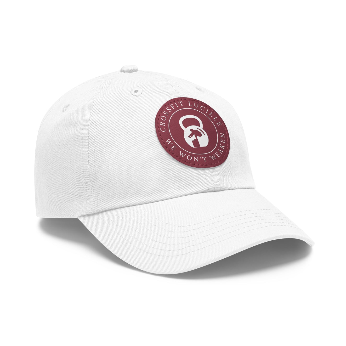 Motivational CrossFit Dad Hat with Leather Patch - We Won't Weaken