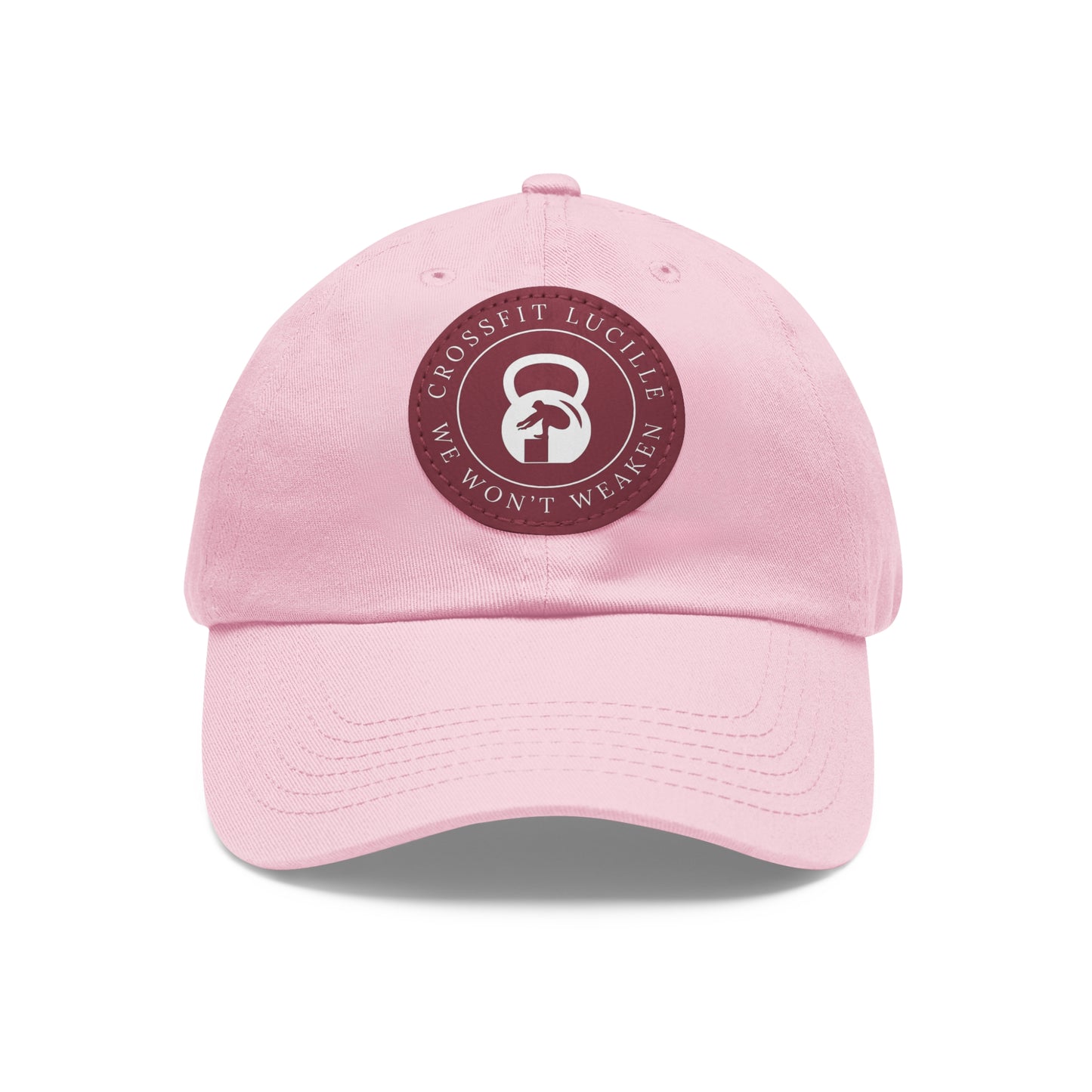 Motivational CrossFit Dad Hat with Leather Patch - We Won't Weaken