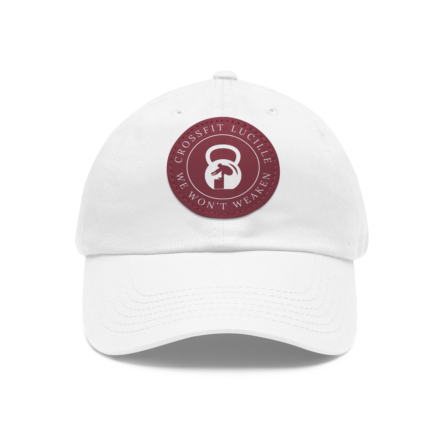 Motivational CrossFit Dad Hat with Leather Patch - We Won't Weaken