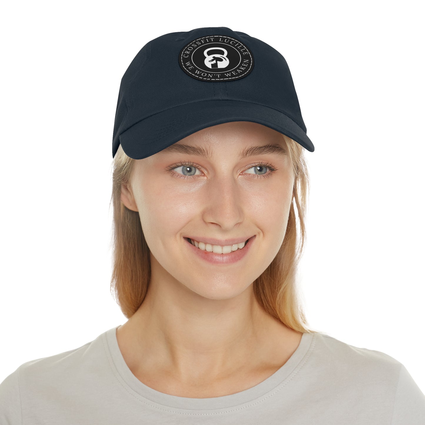 Motivational CrossFit Dad Hat with Leather Patch - We Won't Weaken