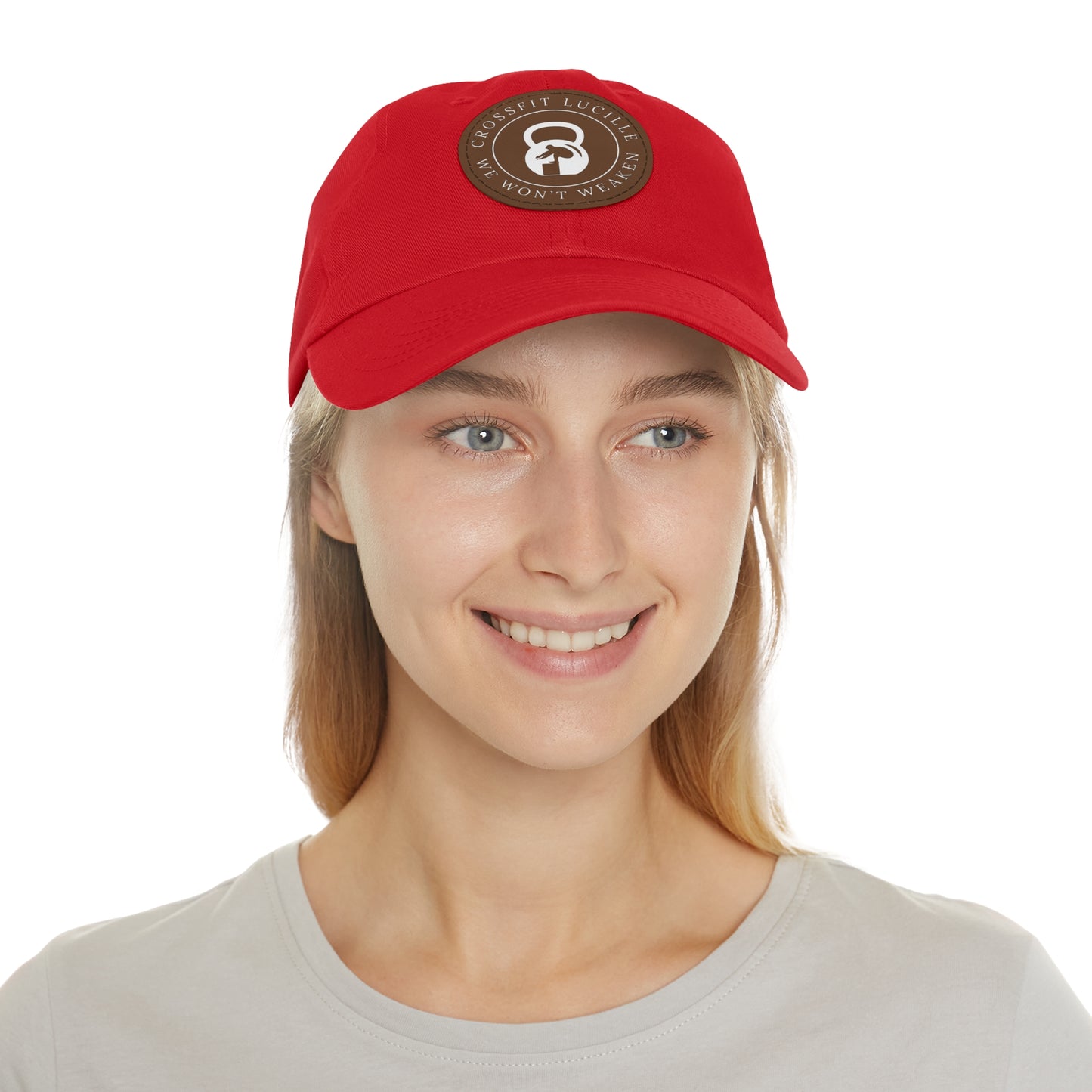 Motivational CrossFit Dad Hat with Leather Patch - We Won't Weaken