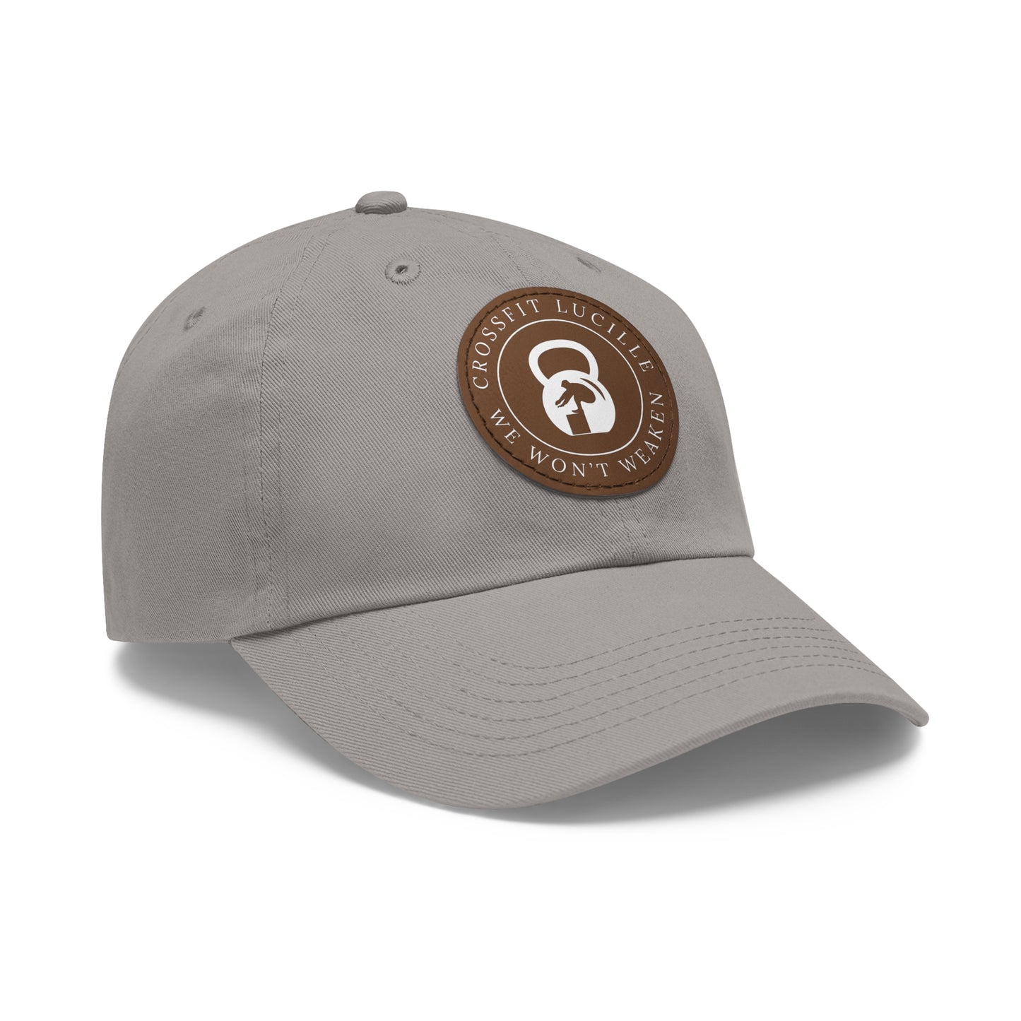 Motivational CrossFit Dad Hat with Leather Patch - We Won't Weaken