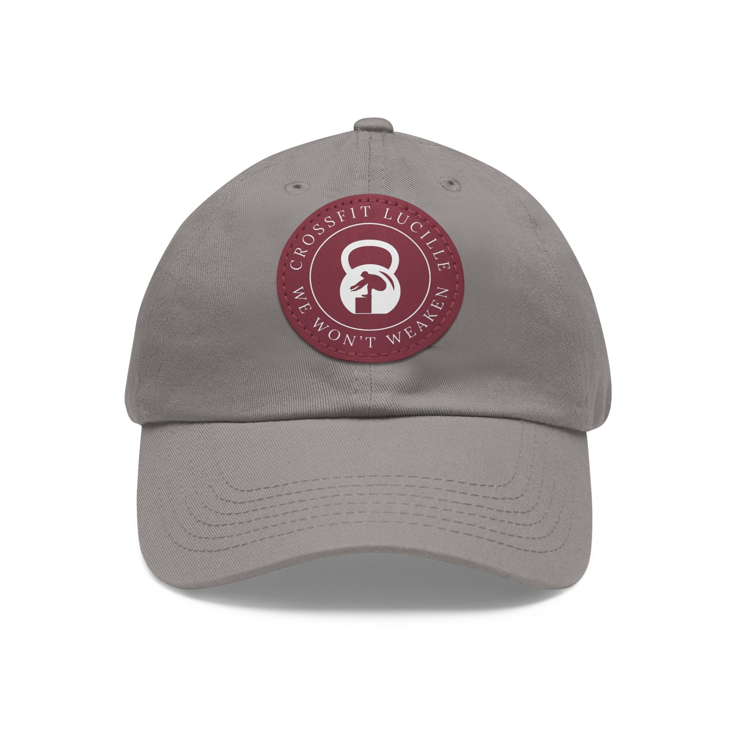 Motivational CrossFit Dad Hat with Leather Patch - We Won't Weaken