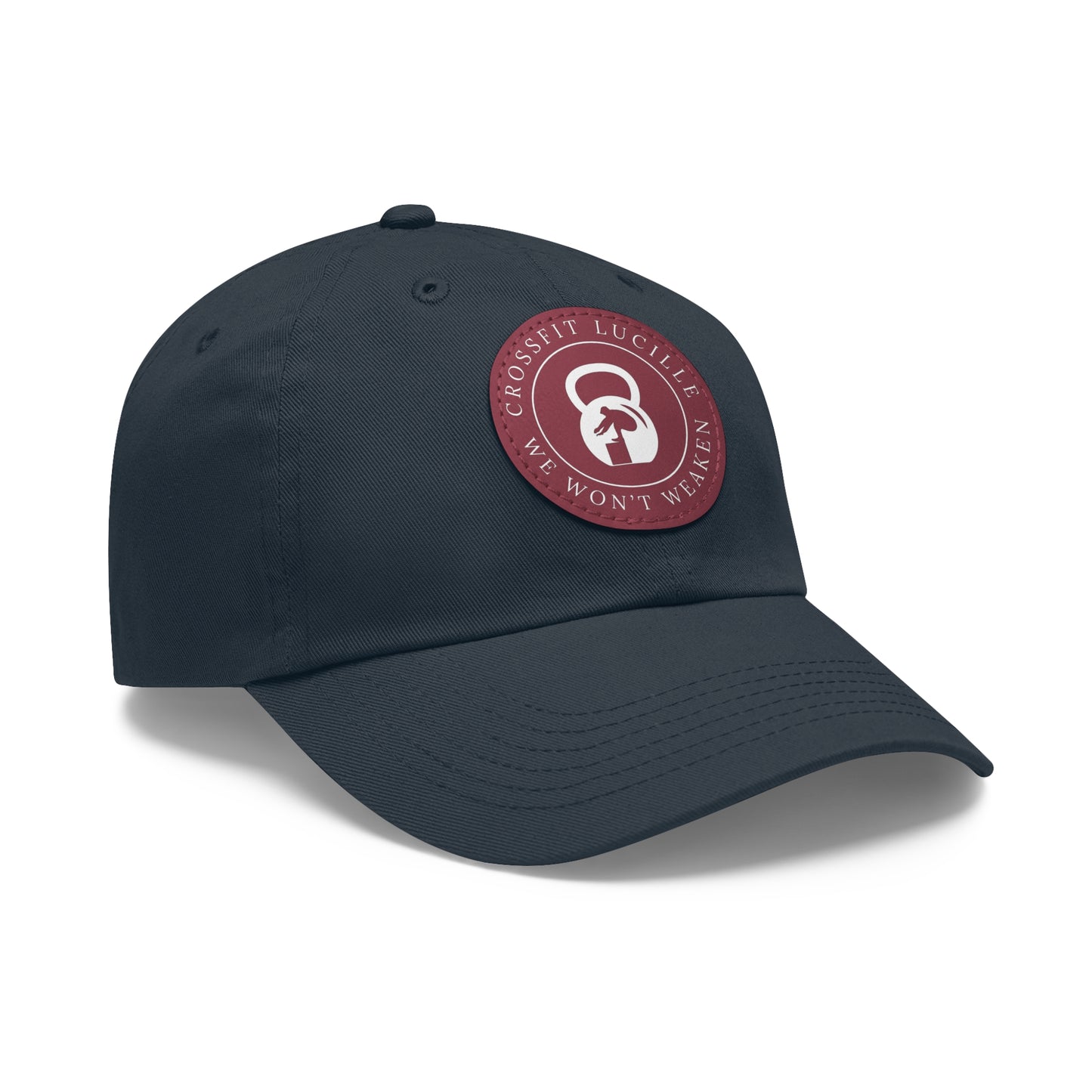 Motivational CrossFit Dad Hat with Leather Patch - We Won't Weaken
