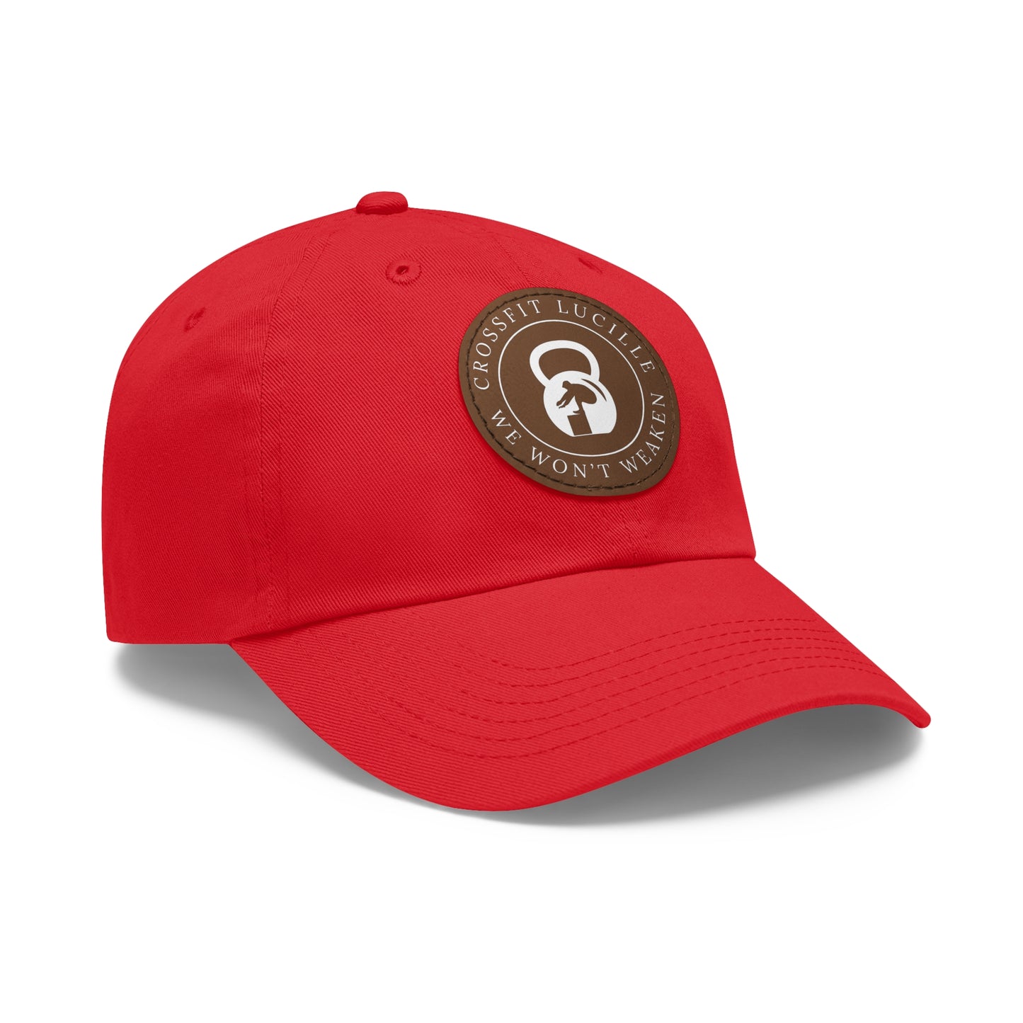 Motivational CrossFit Dad Hat with Leather Patch - We Won't Weaken