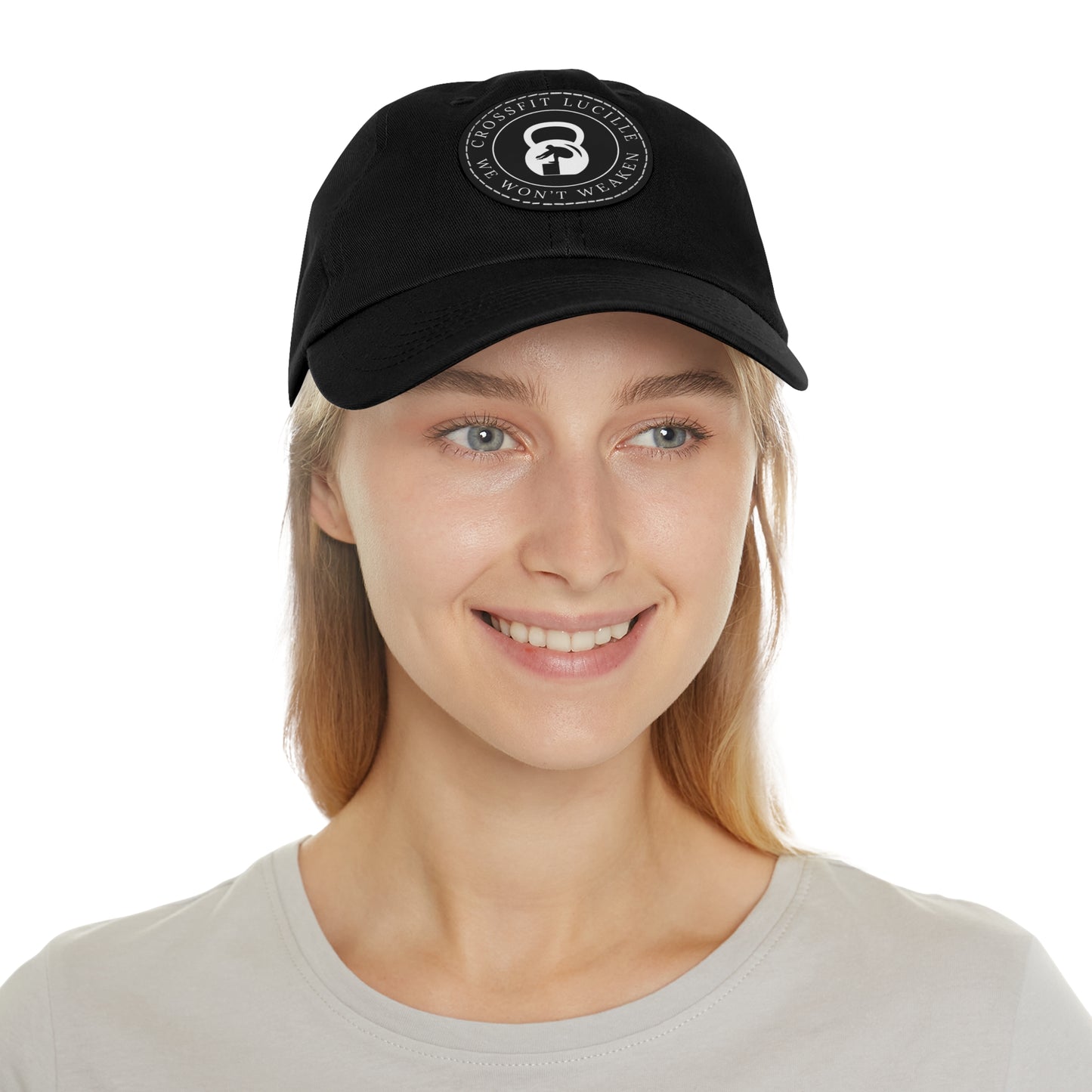 Motivational CrossFit Dad Hat with Leather Patch - We Won't Weaken