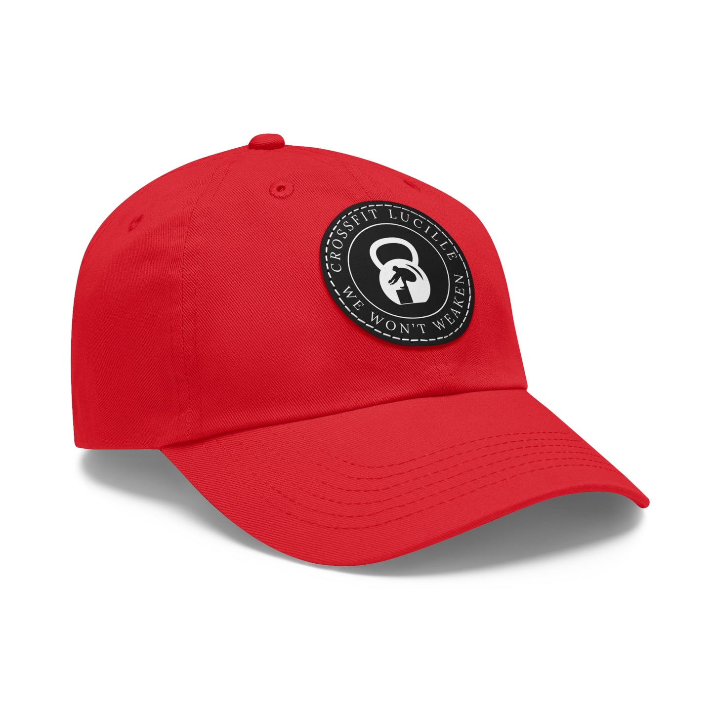 Motivational CrossFit Dad Hat with Leather Patch - We Won't Weaken