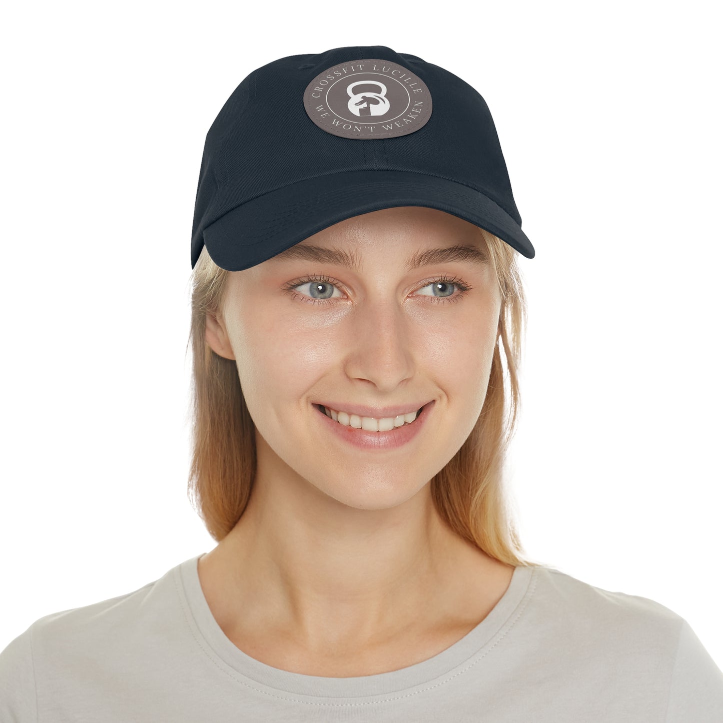 Motivational CrossFit Dad Hat with Leather Patch - We Won't Weaken