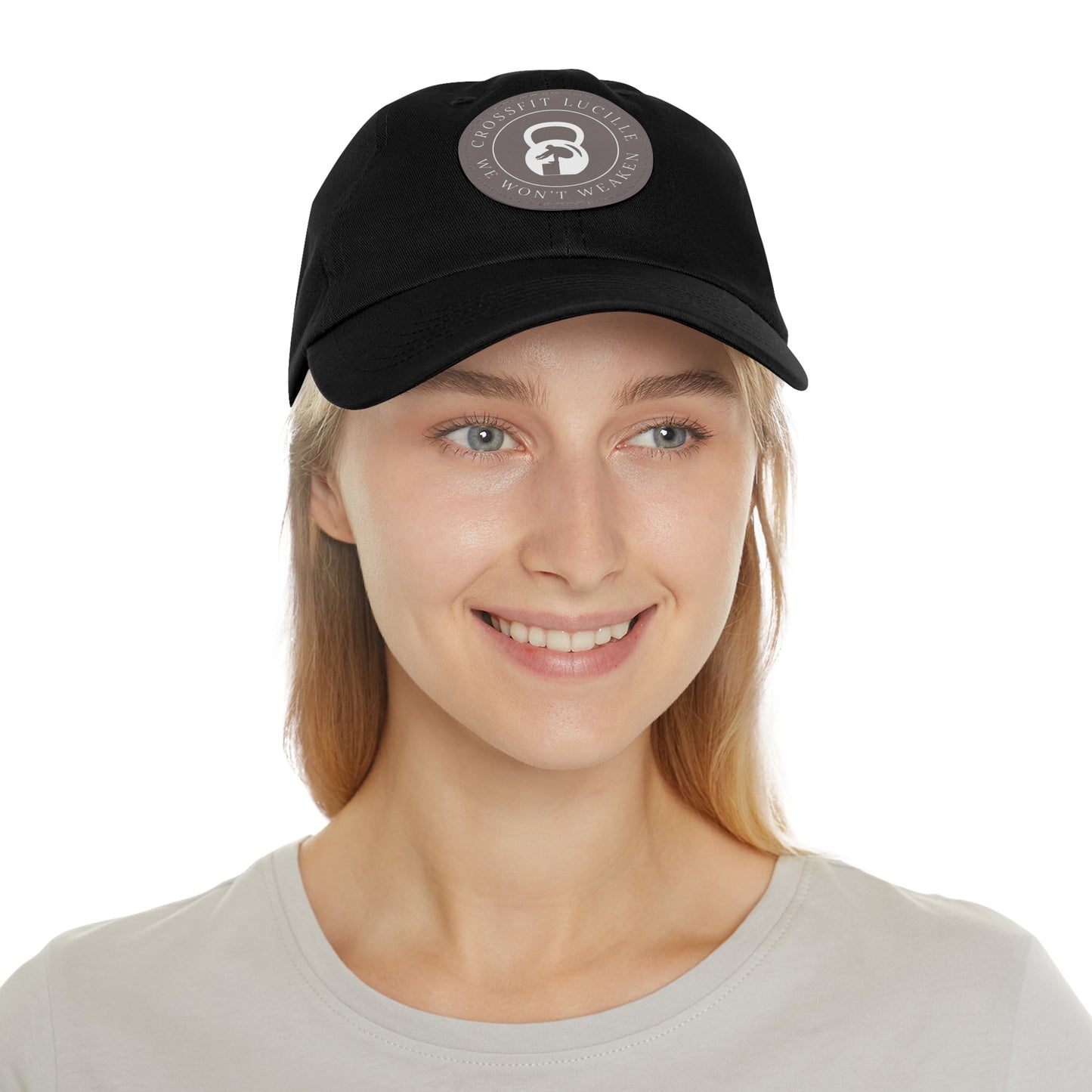 Motivational CrossFit Dad Hat with Leather Patch - We Won't Weaken